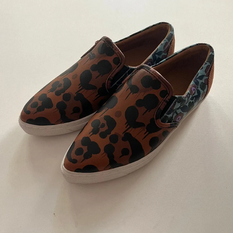 modern flats with views-Shoes Flats Loafer Oxford By Coach In Animal Print, Size: 5.5