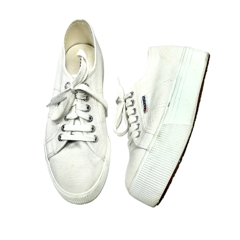 Athletic shoes with flexible fit-Shoes Sneakers Platform By Superga In White, Size: 8