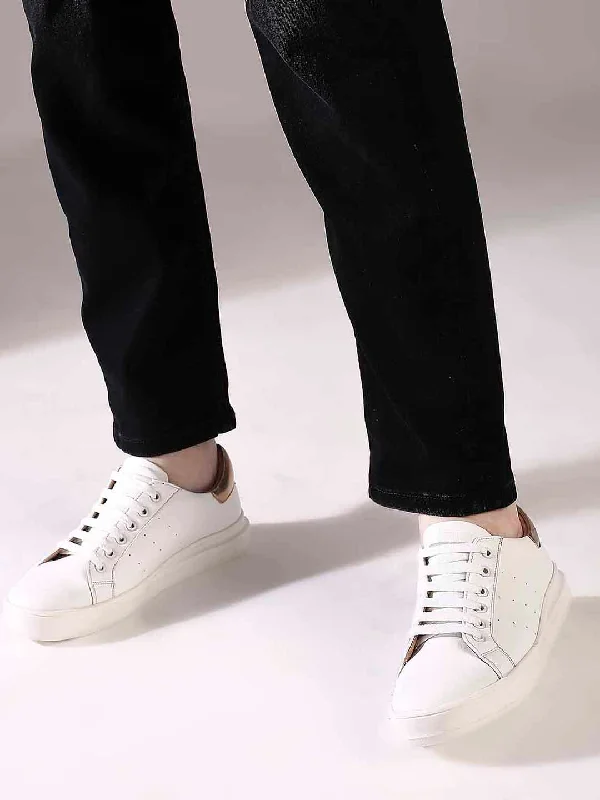 Athletic shoes with cool styles-Womens White Casual Round toe Sneakers