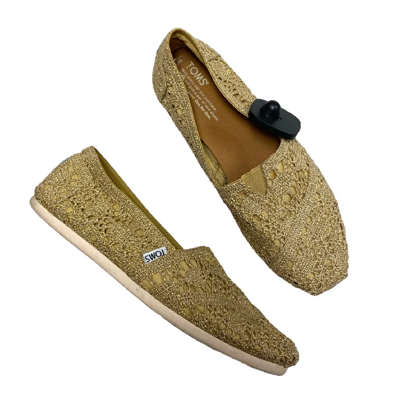 flats with open kitchen-Shoes Flats By Toms In Gold, Size: 9