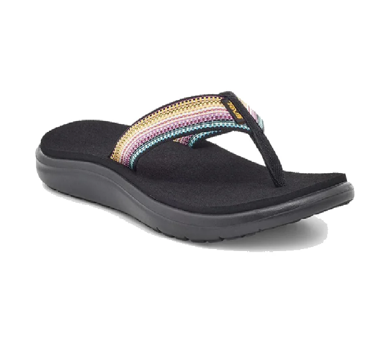 Sandals for summer travel-Teva Women's Voya Flip Flop Sandal - Black Multi