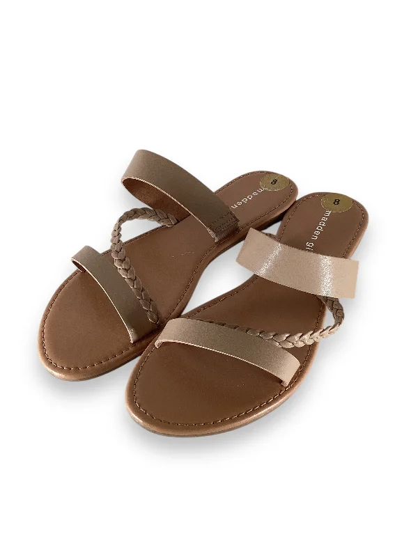 Sandals with adjustable fit-Sandals Flats By Clothes Mentor In Brown, Size: 8