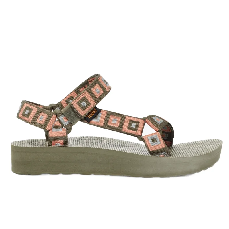 Sandals with sleek straps-Teva Women's Midform Universal Sandal - Retro Squares Unwind