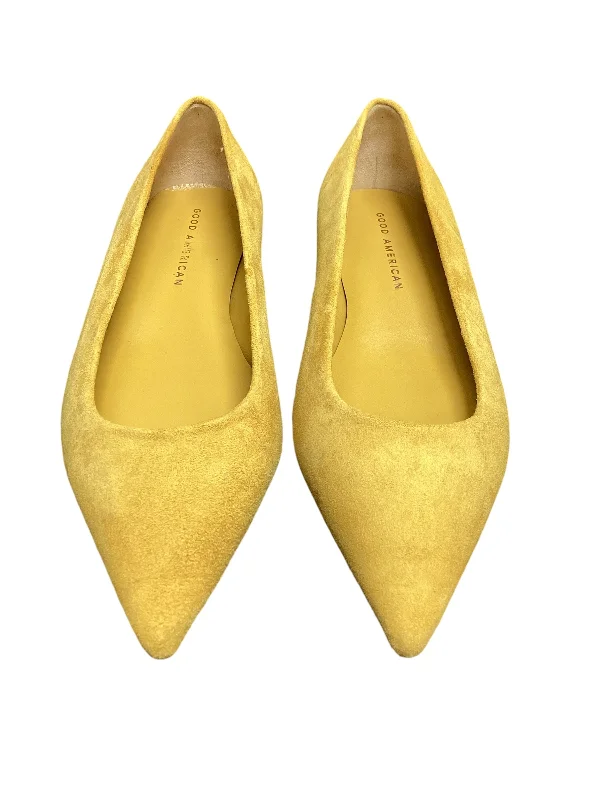 flats with rooftop terrace-Shoes Flats By Good American In Yellow, Size: 7