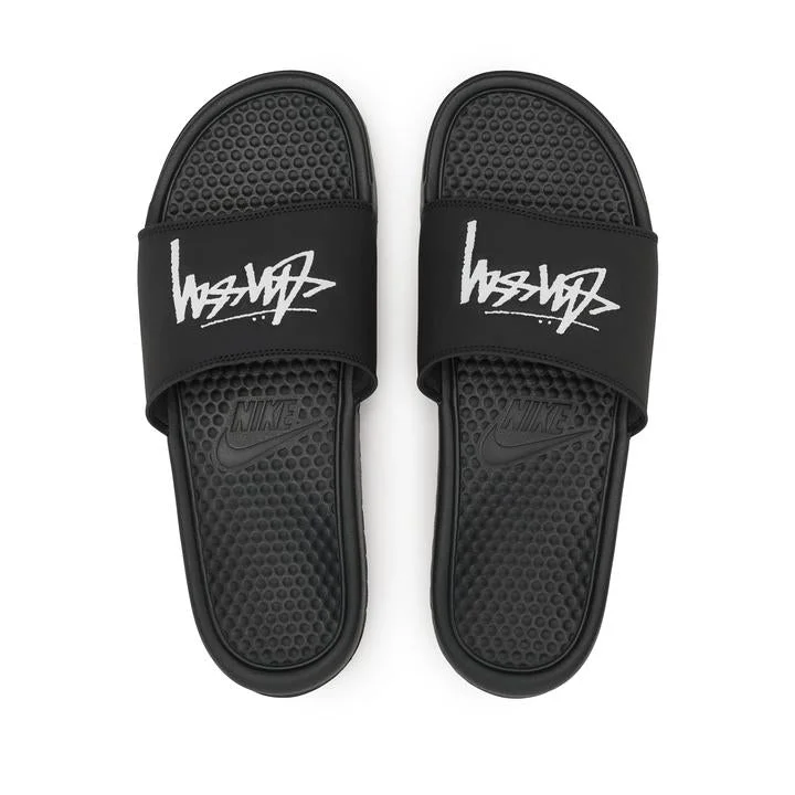 Stylish fringe mules-Nike Benassi Stussy Off Noir