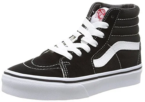 Athletic shoes with chic patterns-Vans K Sk8-hi, Unisex-Kinder Hohe Sneakers, Schwarz (Black/True White), 30 EU