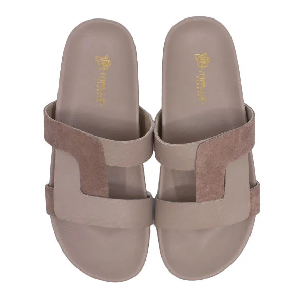 Comfy slipper wedges-Viva Mauve | Two Tone Leather Slide