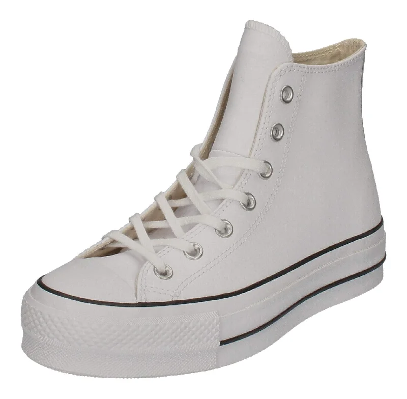 Athletic shoes with trendy designs-Converse Damen Chuck Taylor All Star Lift Clean Sneakers, White White Black, 36.5 EU