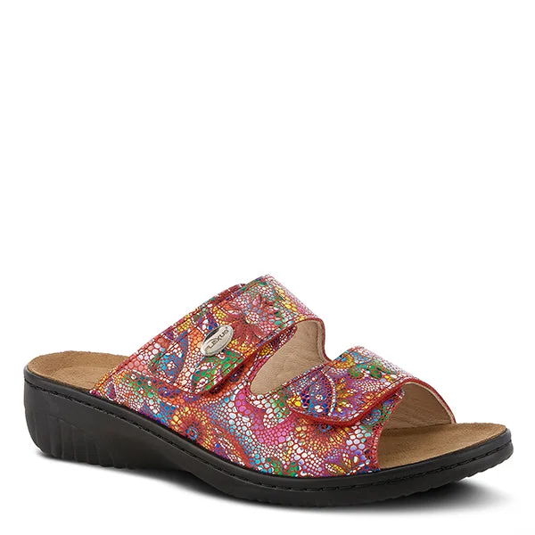 Sandals with supportive arch-Spring Step Flexus Women's Bellasa Sandal - Red Multi