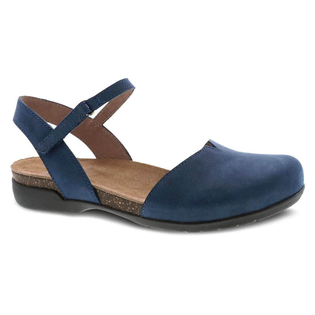 Sandals with stable heel-Dansko Women's Rowan Sandal - Navy Milled Nubuck