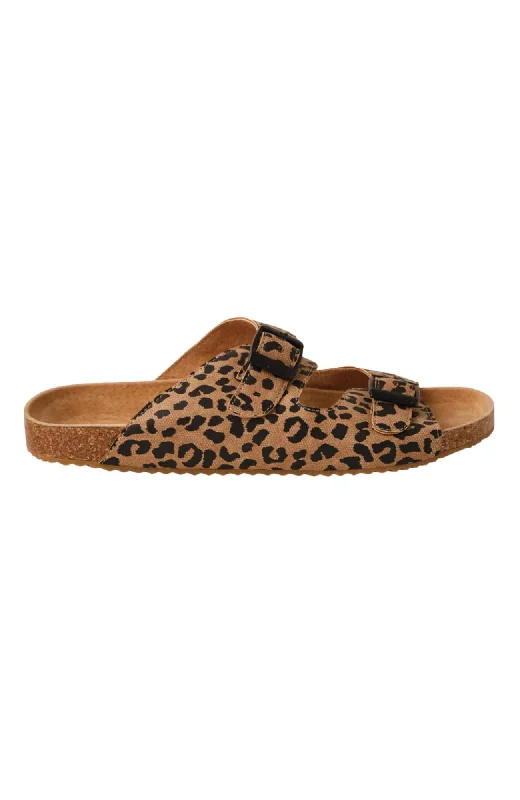 Trendy bow mules-Bailey Slide Tan Leopard