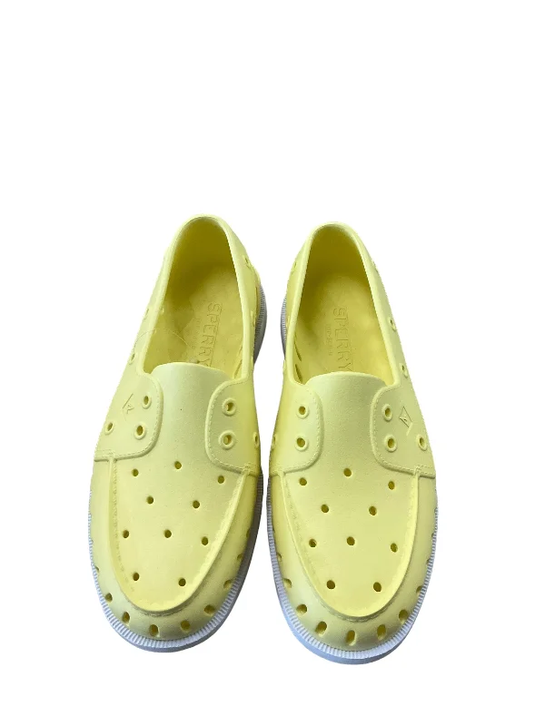 flats for minimalist living-Shoes Flats By Sperry In Yellow, Size: 10