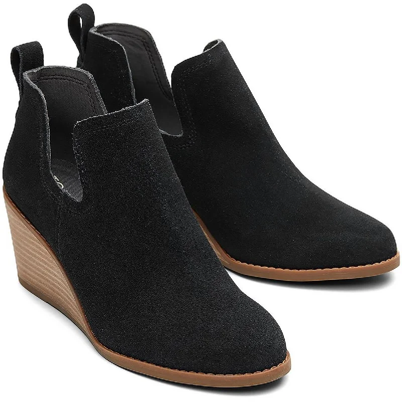 High heels camping chic -Toms Womens Kallie Suede Wedge Heel Shooties