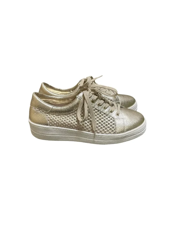 flats with sound systems-Shoes Flats By Clothes Mentor In Gold, Size: 9.5