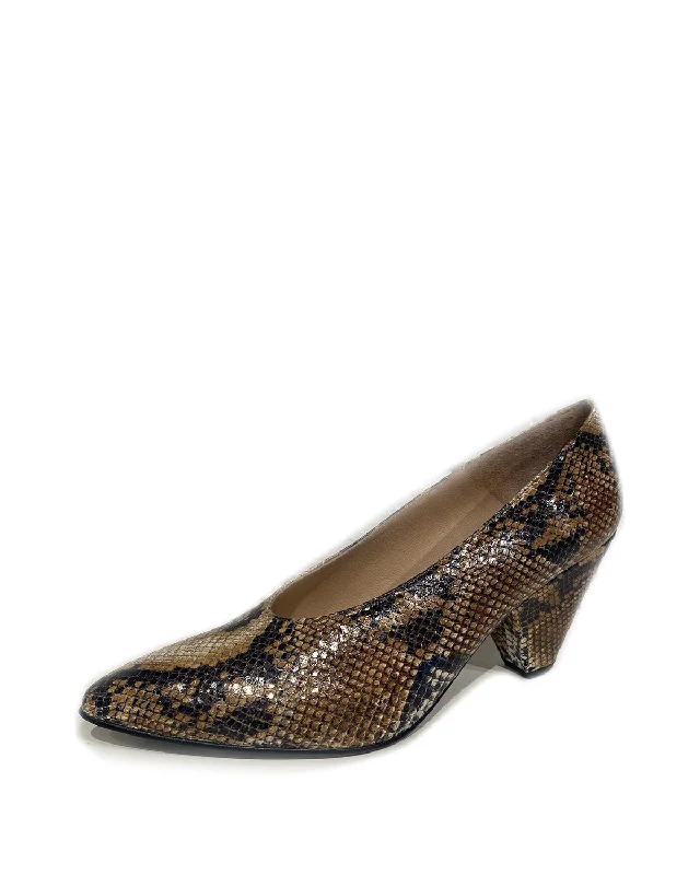 High heels fashion trends -Kylie Snake Skin Heel | Brown