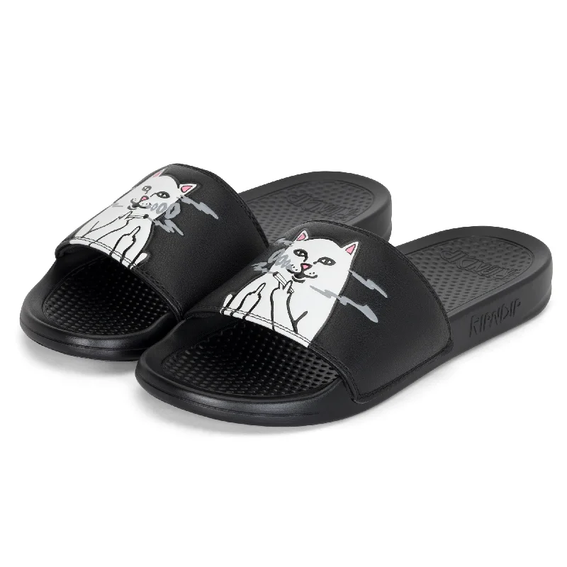 Funny avocado mules-Lord Smokey Slides (Black)