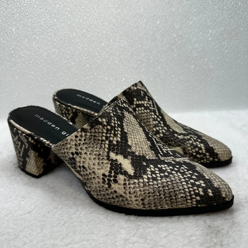 cheap flats near me-Shoes Flats Mule & Slide By Madden Girl In Snakeskin Print, Size: 8.5