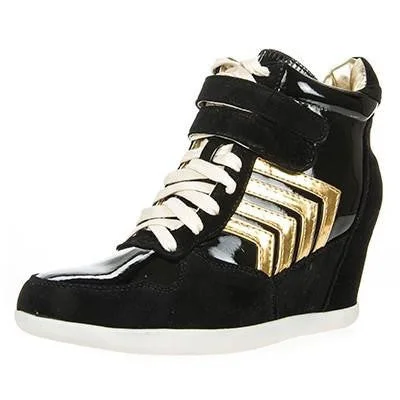 Athletic shoes with soft heels-Wedge Sneakers - $23.50/pair