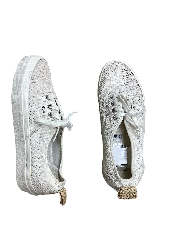 Athletic shoes with removable insoles-Shoes Sneakers By Vans In Cream, Size: 7.5