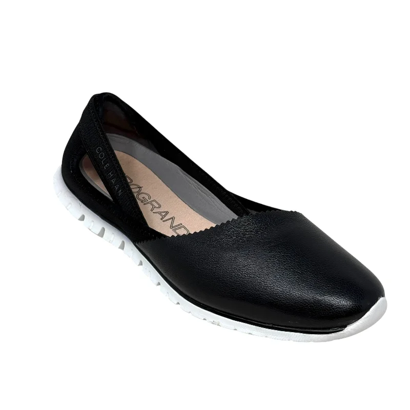 flats with vibrant decor-Zerogrand Leather Slip On Sneakers By Cole-haan In Black, Size: 9