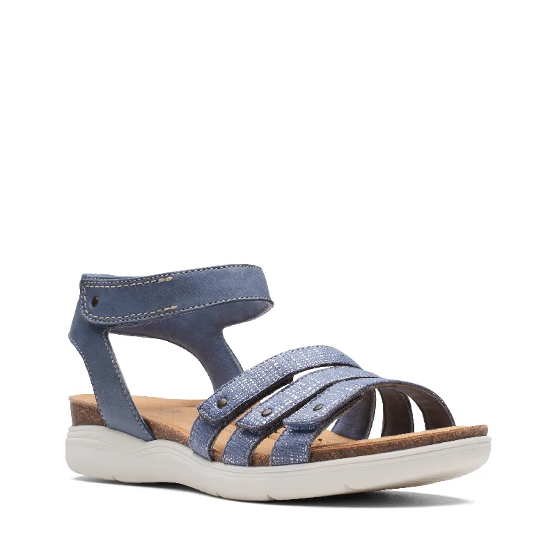 Sandals for outdoor markets-Clarks Women's April Dove - Denim Blue