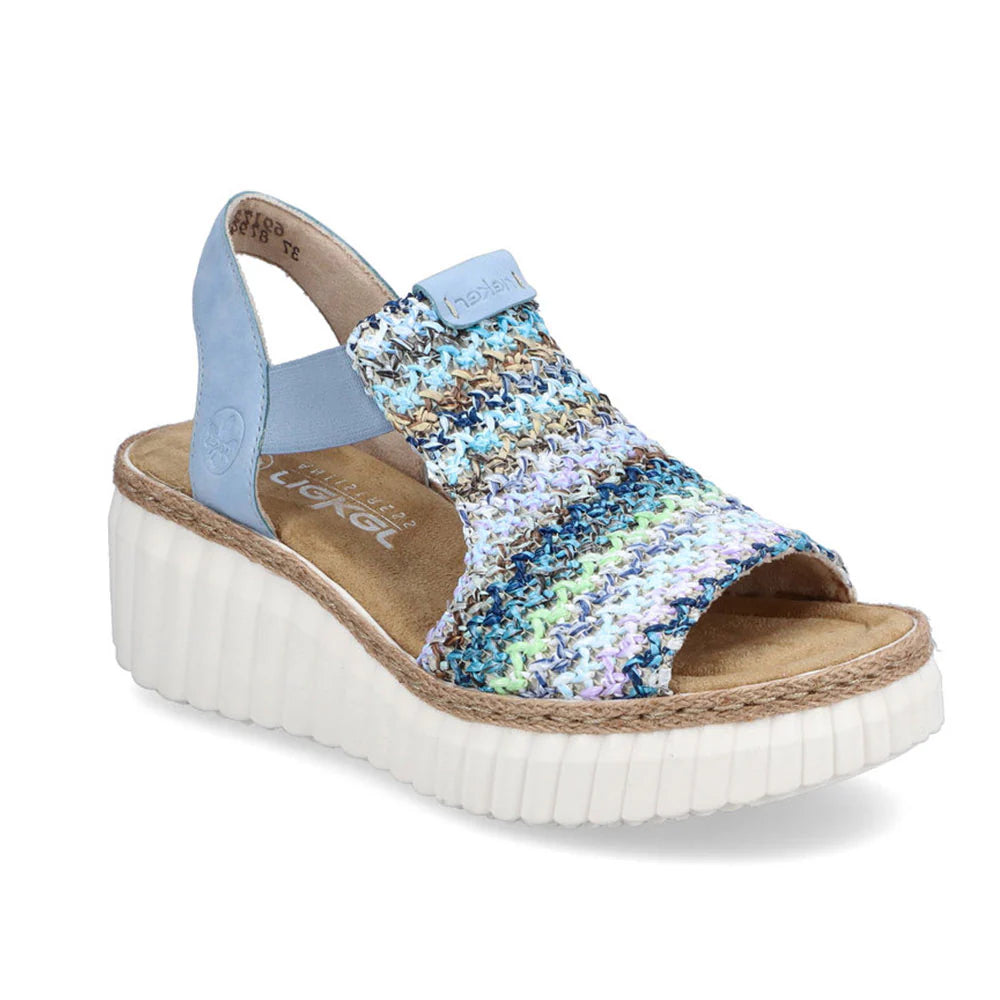 Sandals with breathable sole-Remonte by Rieker Rose 72 Sandal - Blau-Multi/Aqua