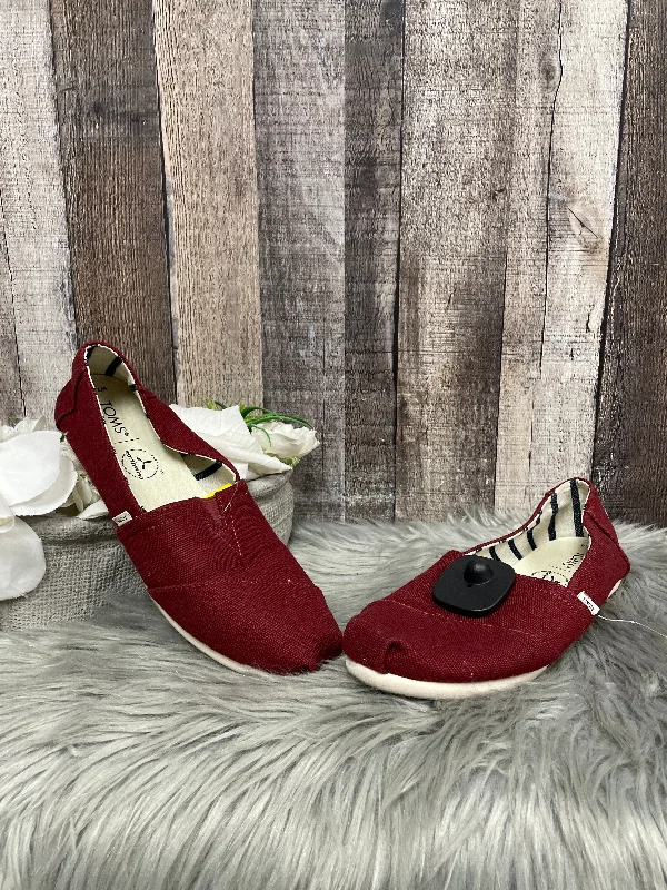 flats with stylish interiors-Shoes Flats By Toms In Red, Size: 7.5