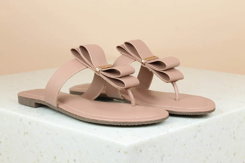 Sandals with breathable comfort-Women Peach Flat Casual Sandals