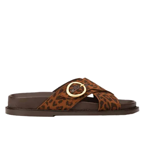 Trendy platform mules-Belinda Leopard | Statement Slide