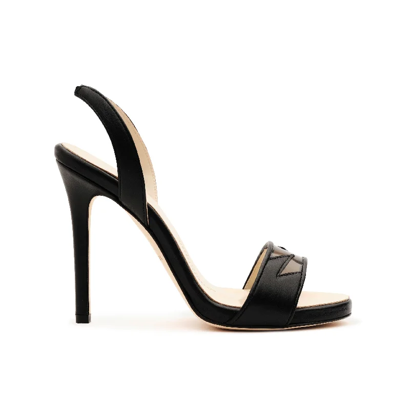 High heels for prom -Giselle Open Toe Sling Back Heels in Black