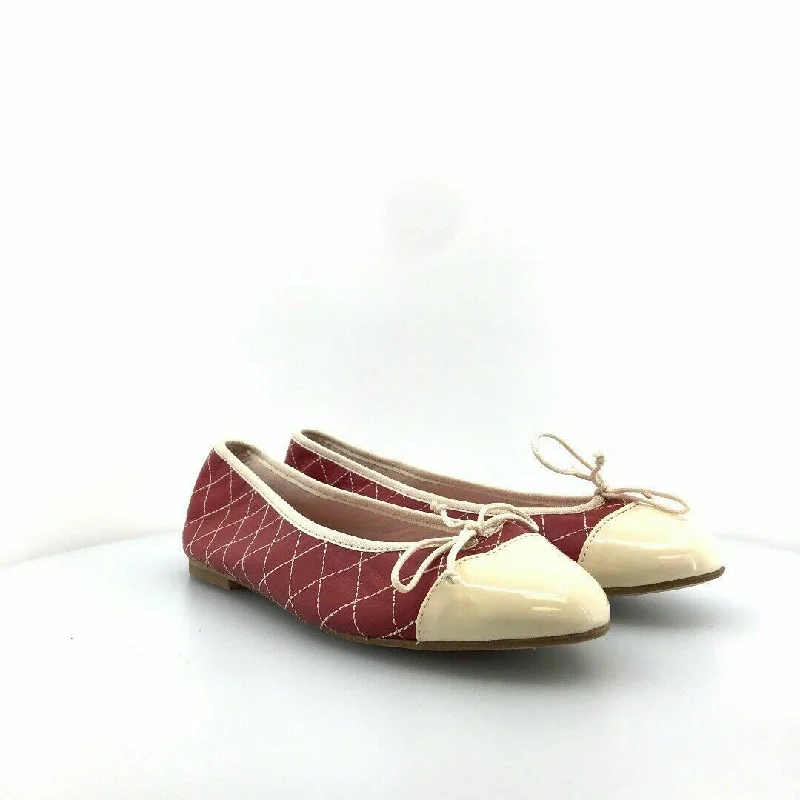 how to organize tiny flats-Euforia Bailarinas Womens Edith Quilted Ballet Flats Size 9 Red/White