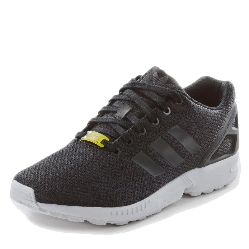 Athletic shoes for tough hikes-adidas ZX Flux, Unisex-Erwachsene Sneakers, Schwarz (Black/Black/White), 42 EU