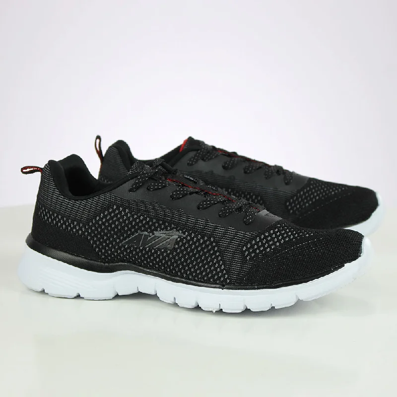 Athletic shoes with padded collars-Men's Breathable Lace Up Knit Sneakers,Black