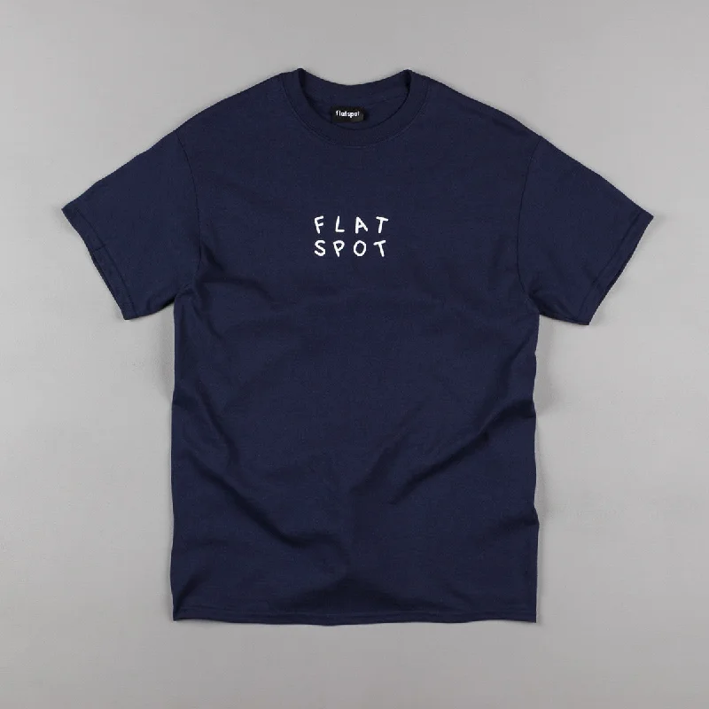 cozy flats for families-Flatspot Wobble T-Shirt - Navy / White