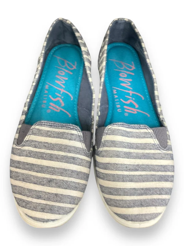 modern flats for couples-Shoes Flats By Blowfish In Blue & White, Size: 8