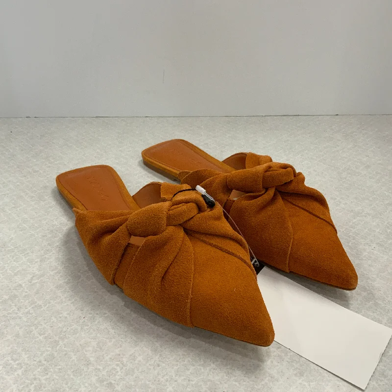 luxury flats with pool-Shoes Flats By Mango In Orange, Size: 6