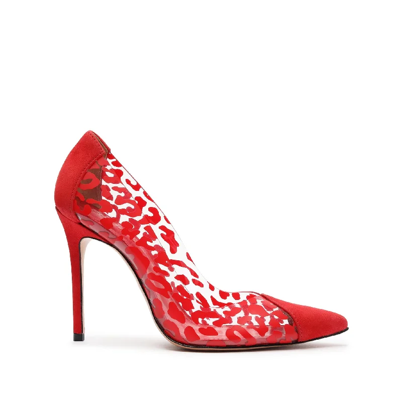 High heels hot summer -Cendi Leopard-printed Vinyl & Nubuck Pump