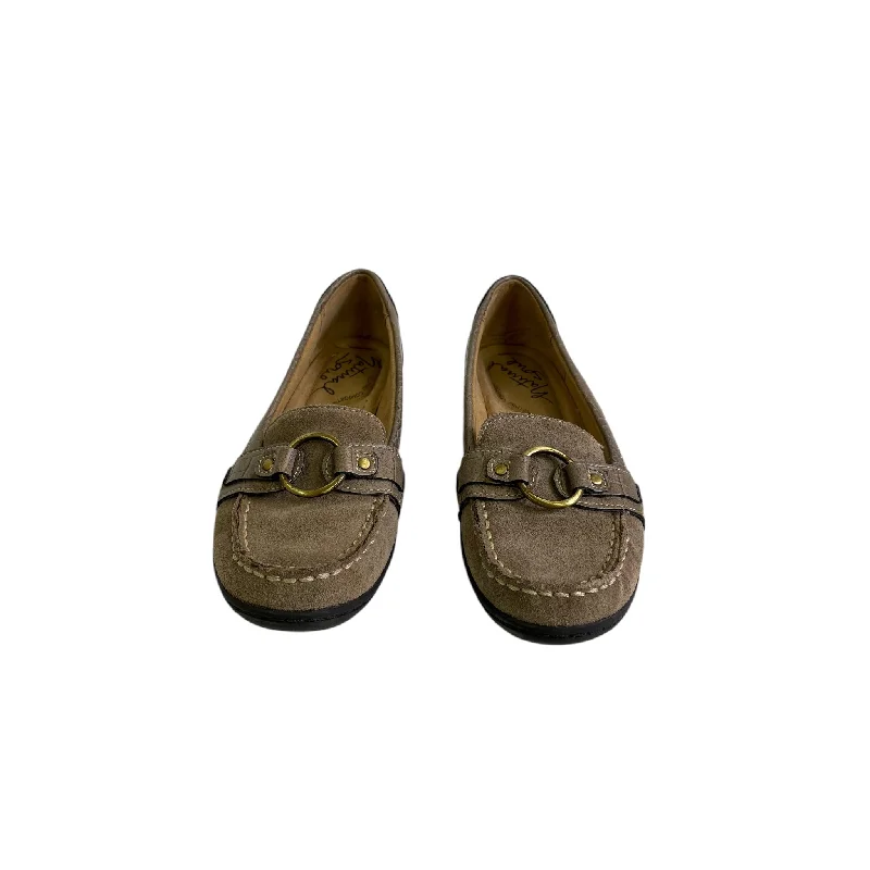 flats with stylish layouts-Shoes Flats By Natural Soul In Brown, Size:6A