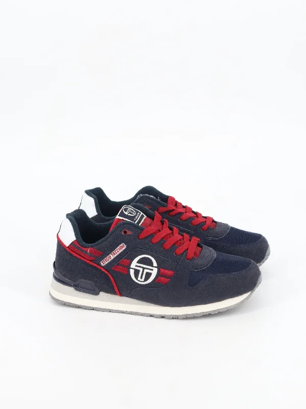 Athletic shoes for casual athletes-Men's Brand Logo Embroidered Sneakers,Navy