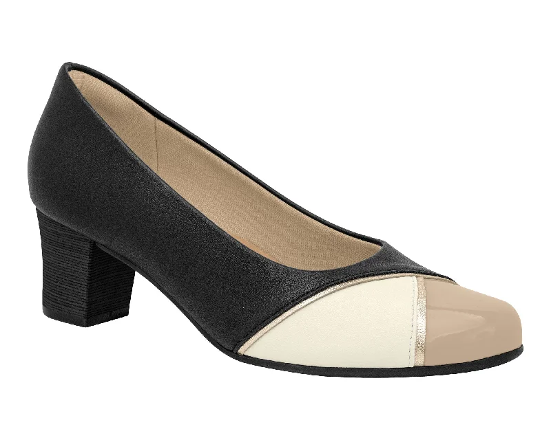 High heels immunity boost -Piccadilly Ref: 110133 Business Court Shoe Medium Heel in Metal Gold