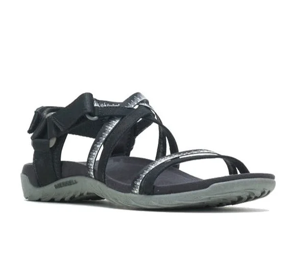 Sandals for outdoor fun-Merrell Women's Terran 3 Cush Lattice Sandal - Black