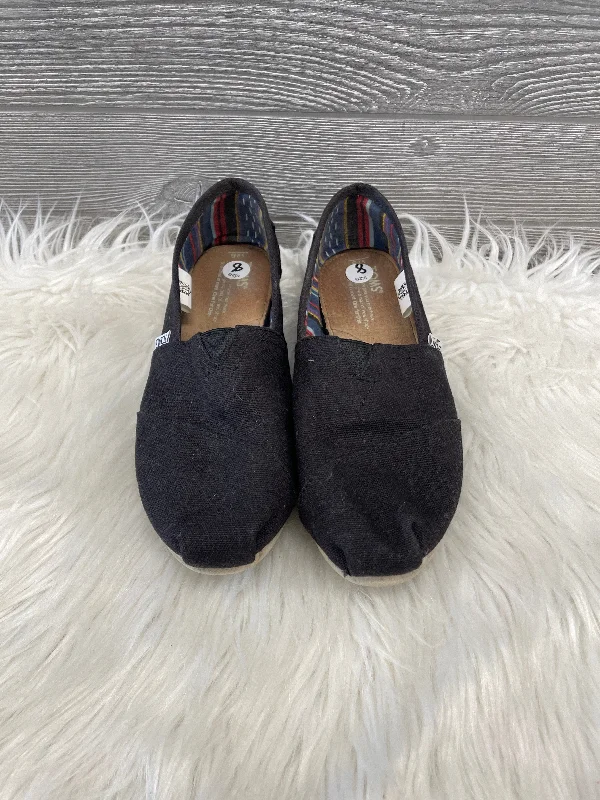 flats near entertainment hubs-Shoes Flats By Toms In Black, Size: 8