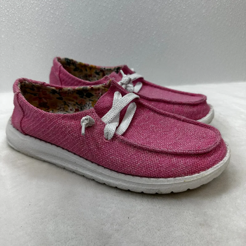 comfy flats for kids-Shoes Flats Loafer Oxford By Cme In Pink, Size: 8