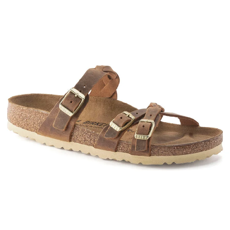 Sandals with stylish buckles-Birkenstock Women's Franca Sandal - Cognac Oiled Leather