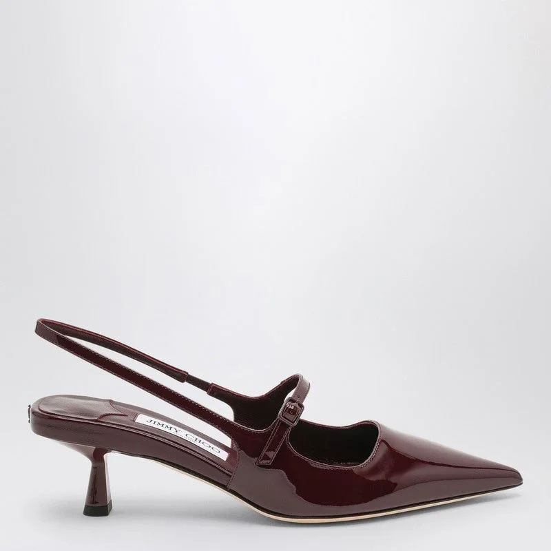 High heels wedge style -JIMMY CHOO Didi 45 Slingback in Patent Leather