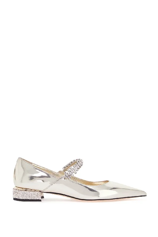 High heels backless mules -JIMMY CHOO Pointed Toe Flat with Crystal Strap