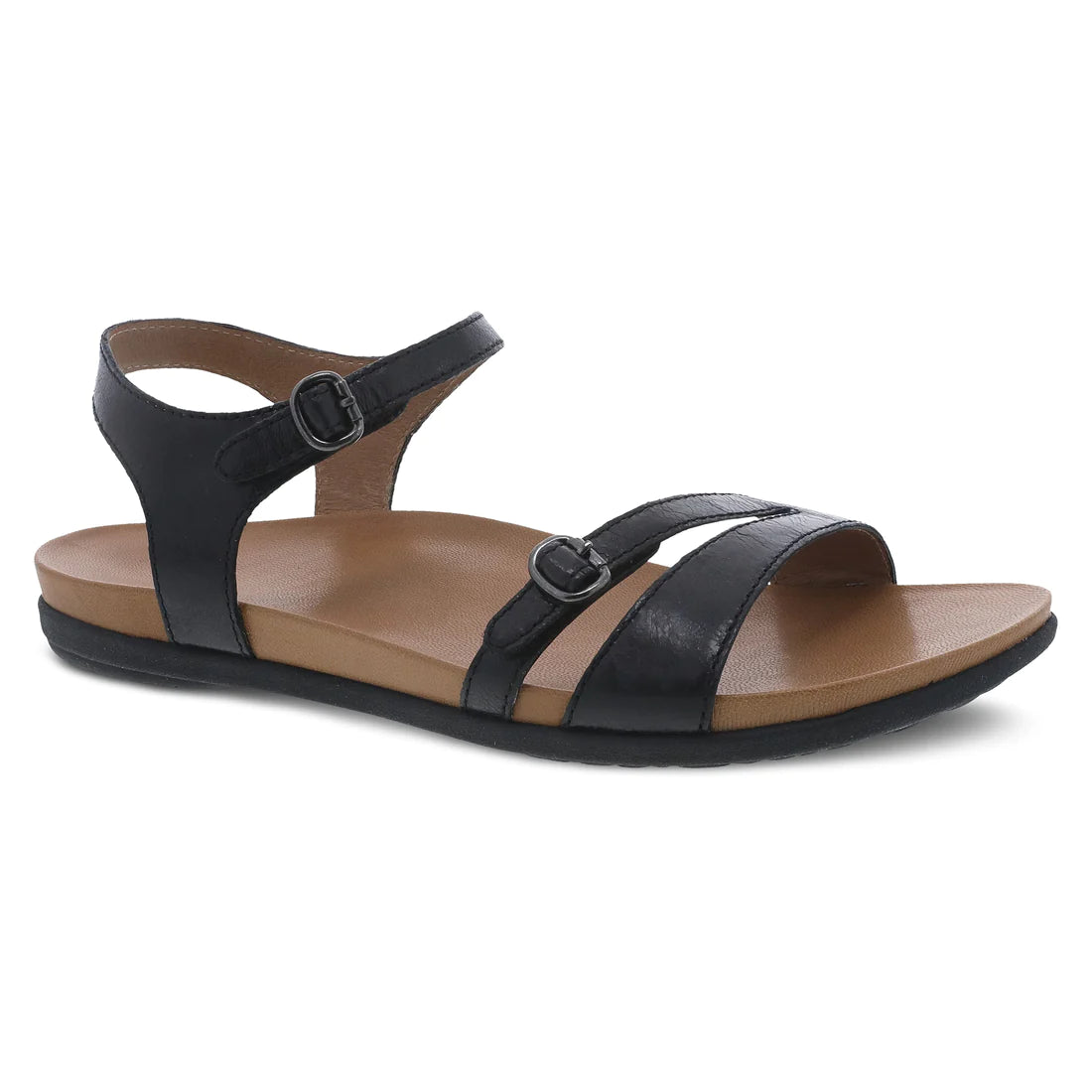 Sandals with flexible fit-Dansko Women's Janelle Sandal - Black Glazed