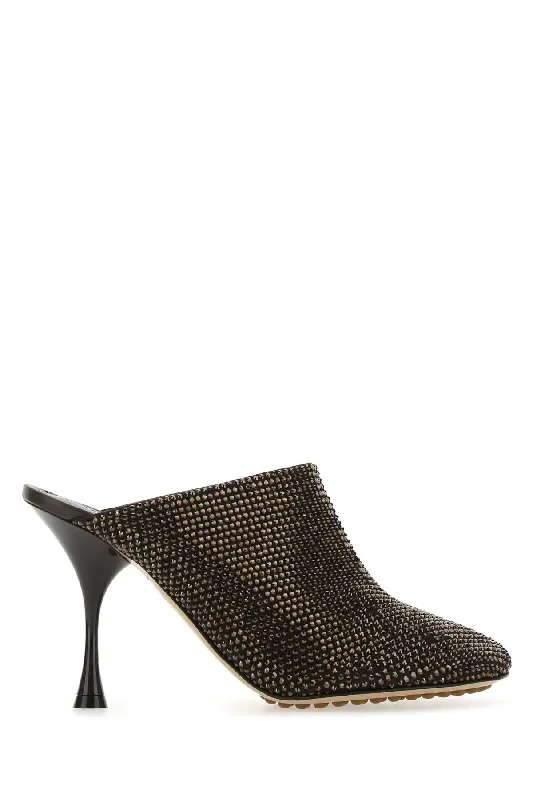 High heels rainproof design -BOTTEGA VENETA Embellished Suede Sparkle Dot Sock Flat - 9 cm Heel Height