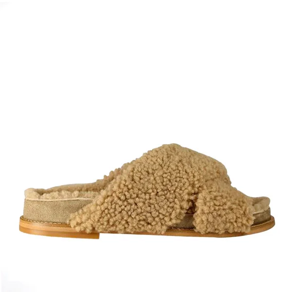 Cute monkey mules-6075 | Lambswool slipper