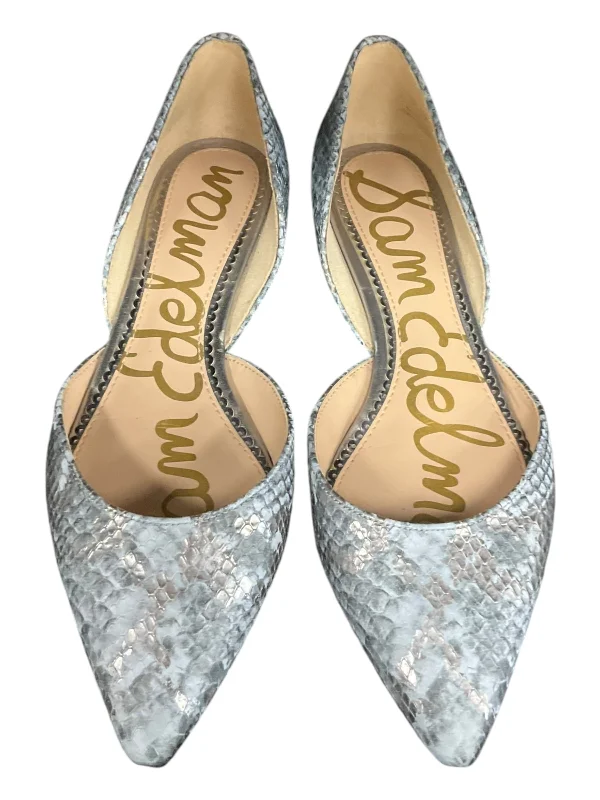 leather flats for office-Shoes Flats D Orsay By Sam Edelman In Snakeskin Print, Size: 7